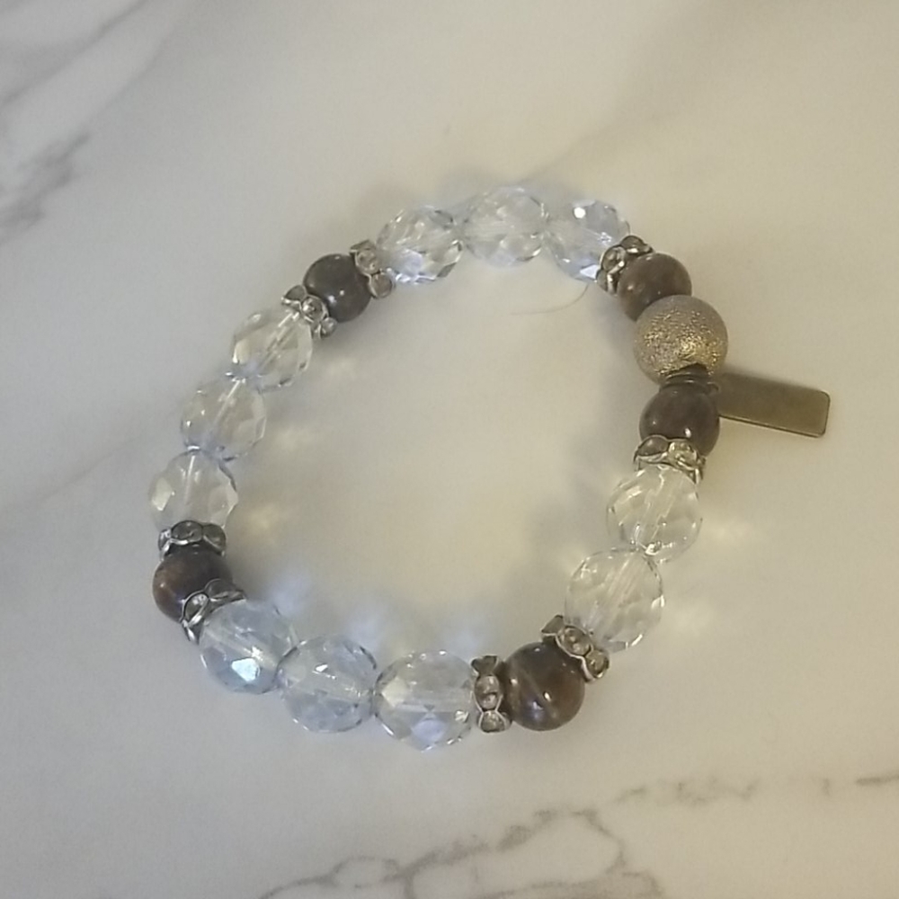 💜 2/$30 CB Faith Jewelry Multi Tone Bead Bracelet